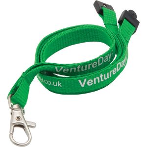 10mm flat polyester lanyard (green)- mck promotions