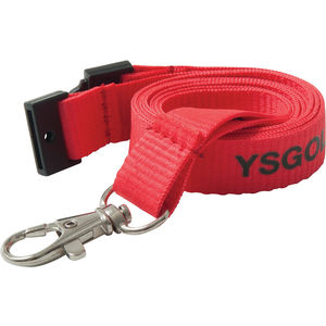 15mm flat polyester lanyard (red)- mck promotions