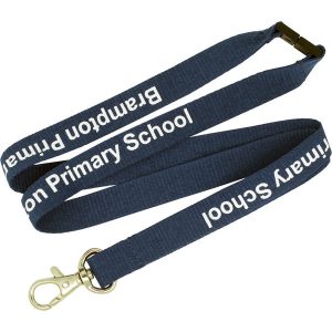 15mm flat ribbed polyester lanyard (navy)- mck promotions