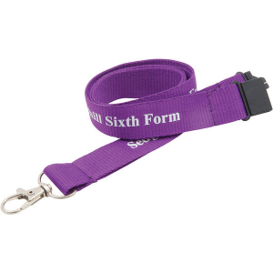 20mm flat polyester lanyard (purple)- mck promotions