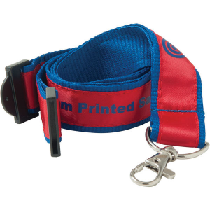 20mm printed satin lanyard (blue)- mck promotions