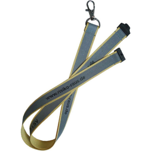 20mm reflective lanyard (grey)- mck promotions