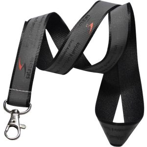 25mm Reflective Lanyard (black)- mck promotions