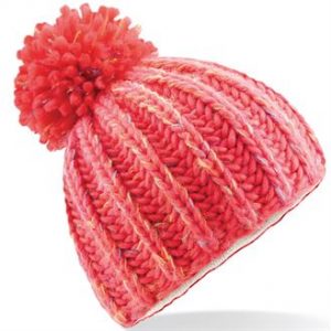 Aurora pom pom beanie (coral sunset)- mck promotions