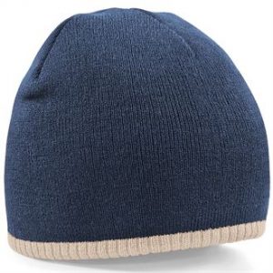 BC44C Two-tone pull on beanie - Navy - mck promotions