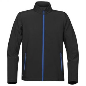 Orbiter softshell (black, blue zip)- mck promotions