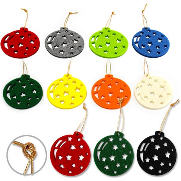 Recycled FELT echo Christmas baubles- MCK Promotions