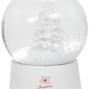 Snow Globe, white (with christmas spirit logo)- MCK Promotions