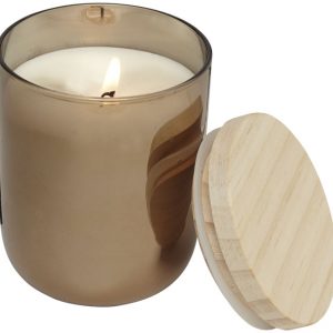 Lani candle with wooden lid, copper- MCK Promotions