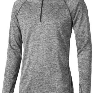 Quadra long sleeve cool fit men's t-shirt, heather charcoal- MCK Promotions