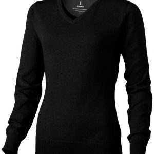 Spruce ladies V-neck pullover, solid black- MCK Promotions